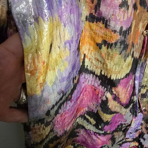 Roseanna Polaroid Technique Paolo Trench Light Coat Multi Color Metallic NEW - Picture 14 of 16